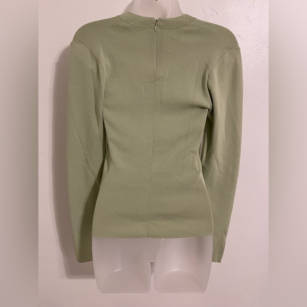 Zara Light Green Ribbed Top - Picture 4 of 4